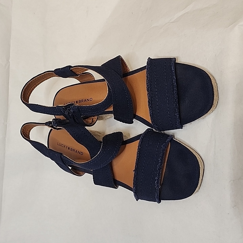 Lucky Brand Navy Slingback Espadrille Sandals
